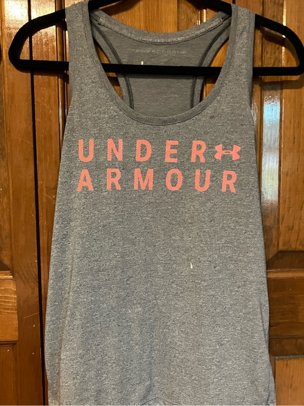 Under Armour Gray Racerback Tank with Coral Logo w/ a lil something FREE!!! :):)